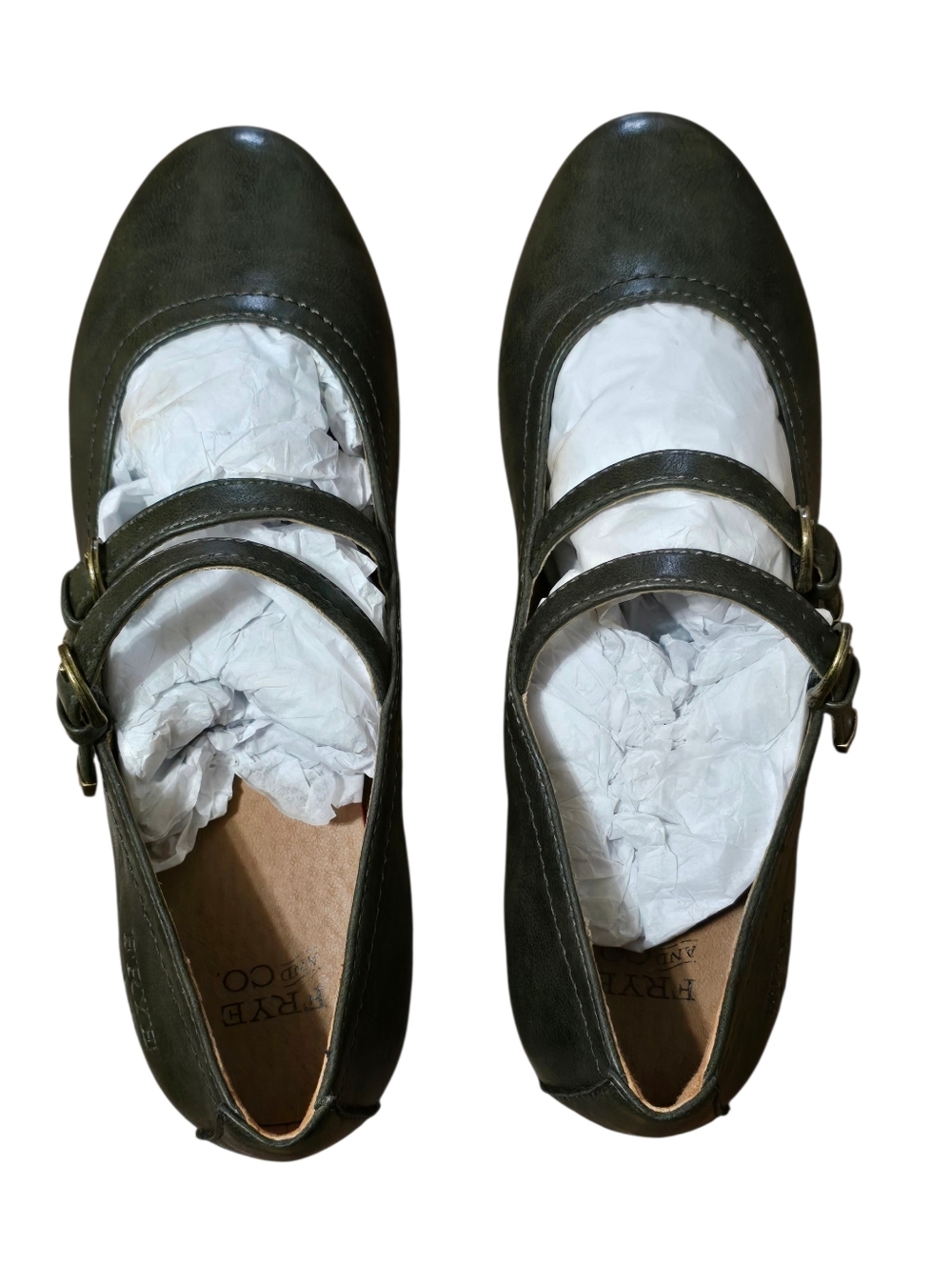 Frye & Co. Frankee Evergreen Double-Strap Mary Jane Flats